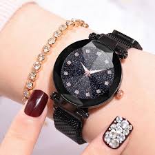Stylish Magnet Watch for Girls with Bracelet in gift box