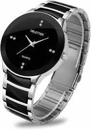 business steel straps round dial wrist watches hand watch-silver watch- men watches-watch