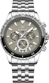 business steel straps round dial wrist watches hand watch-silver watch- men watches-watch