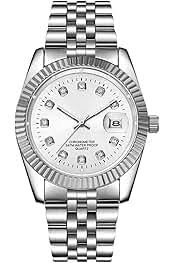 business steel straps round dial wrist watches hand watch-silver watch- men watches-watch